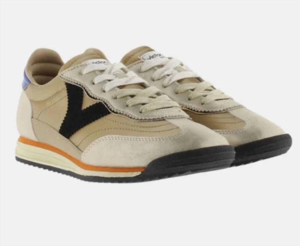 NEW VICTORIA women's retro gold metal trainer shoes in oro